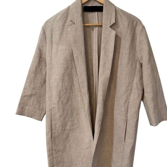 Jenni Kayne Womens Linen Trench Coat Small Missing Belt - Picture 3 of 11